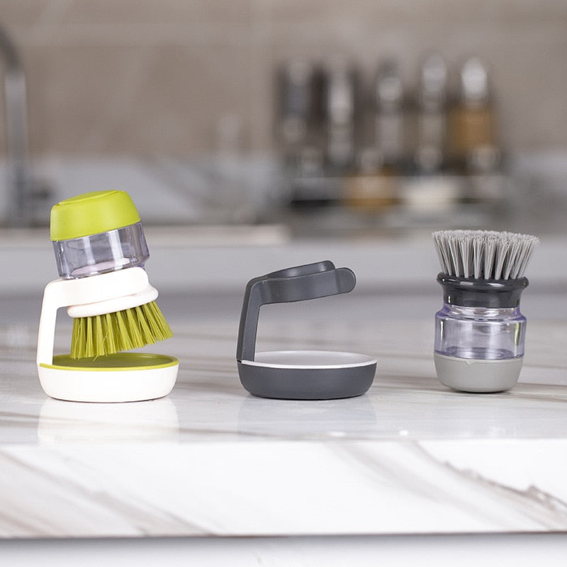 Dishwashing Brush Cleaning Brushes Dish Washing Tool Soap Dispenser