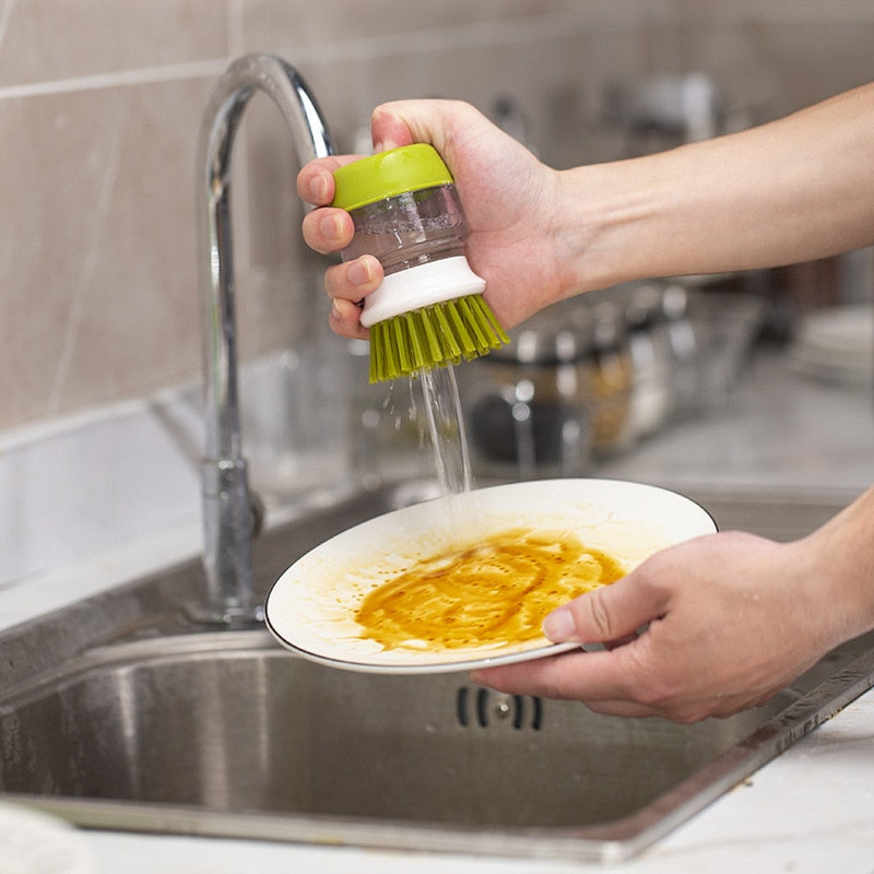 Dishwashing Brush Cleaning Brushes Dish Washing Tool Soap Dispenser
